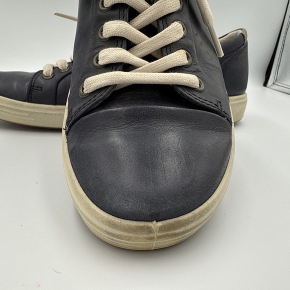 Ecco Womens Shoes Size 8.5 (39) Blue Leather Lace Up Comfort Casual Sneakers - Picture 15 of 16